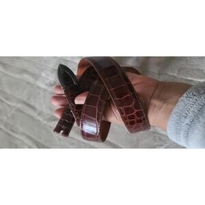 Douglas Magnus Genuine Alligator Leather Belt Sterling Silver Tip No Buckle